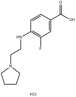 3-fluoro-4-{[2-(pyrrolidin-1-yl)ethyl]amino}benzoic acid hydrochloride 구조식 이미지