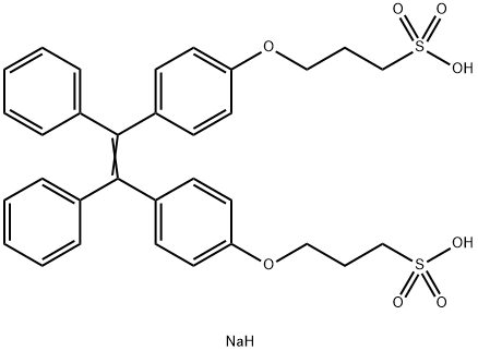 1-Propanesulfonic acid, 3,3'-[(1,2-diphenyl-1,2-ethenediyl)bis(4,1-phenyleneoxy)]bis-, sodium salt (1:2) Structure