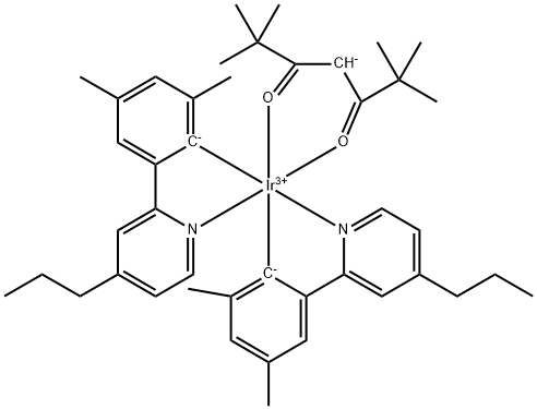 Bis(2-(3,5-dimethylphenyl)-4-propylpyridine)(2,2,6,6-tetramethylheptane-3,5- diketonate)iridium(III) Structure