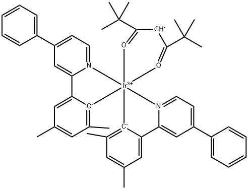 Bis(2-(3,5-dimethylphenyl)-4-phenylpyridine)(2,2,6,6-tetramethylheptane-3,5- diketonate)iridium(III) Structure