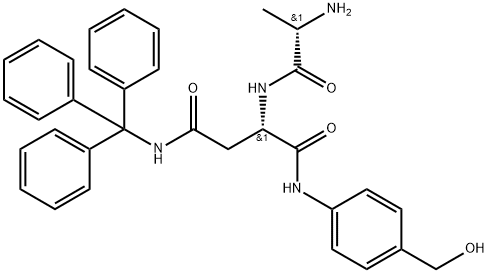 L-Aspartamide, L-alanyl-N1-[4-(hydroxymethyl)phenyl]-N4-(triphenylmethyl)- Structure