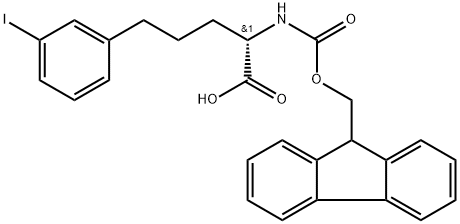 Benzenepentanoic acid, α-[[(9H-fluoren-9-ylmethoxy)carbonyl]amino]-3-iodo-, (αS)- Structure