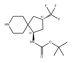 tert-Butyl ((1R,3S)-3-(trifluoromethyl)-8-azaspiro[4.5]decan-1-yl)carbamate Structure