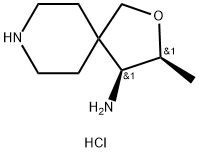 2-Oxa-8-azaspiro[4.5]decan-4-amine, 3-methyl-, hydrochloride (1:2), (3S,4S)- 구조식 이미지