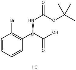 (2S)-2-[(tert-Butoxy)carbonylamino]-2-(2-bromophenyl)acetic acid hydrochloride Structure