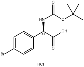 (R)-(4-Bromo-phenyl)-tert-butoxycarbonylamino-acetic acidhy drochloride Structure