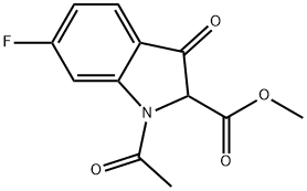 Methyl 1-acetyl-6-fluoro-2,3-dihydro-3-oxo-1H-indole-2-carboxylate Structure