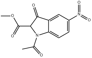 Methyl 1-acetyl-2,3-dihydro-5-nitro-3-oxo-1H-indole-2-carboxylate Structure