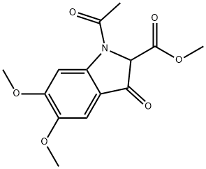 Methyl 1-acetyl-2,3-dihydro-5,6-dimethoxy-3-oxo-1H-indole-2-carboxylate Structure