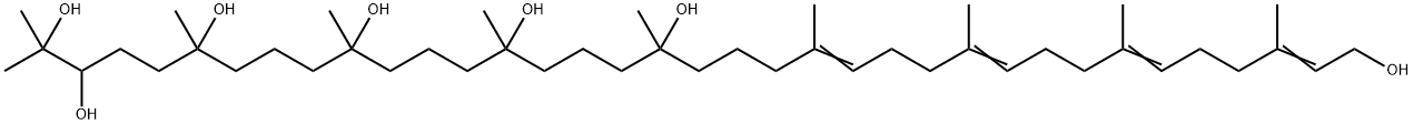 2,6,10,14-Hexatriacontatetraene-1,19,23,27,31,34,35-heptol, 3,7,11,15,19,23,27,31,35-nonamethyl-, (+)- Structure