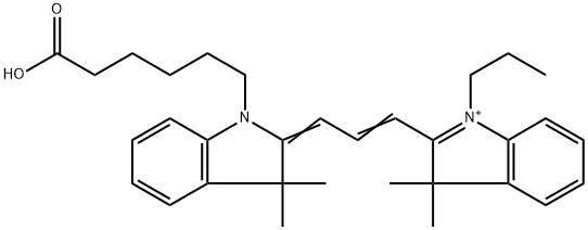 3H-Indolium, 2-[3-[1-(5-carboxypentyl)-1,3-dihydro-3,3-dimethyl-2H-indol-2-ylidene]-1-propen-1-yl]-3,3-dimethyl-1-propyl- Structure