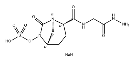 Glycine, N-[[(1 R,2S,5R)-7-oxo-6-(sulfooxy)-1 ,6- diazabicyclo[3.2.1 ]oct-2-yl]carbonyl]-, 1 - hydrazide, sodium salt (1 : 1 ) 구조식 이미지