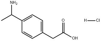 Benzeneacetic acid, 4-(1-aminoethyl)-, hydrochloride (1:1) Structure