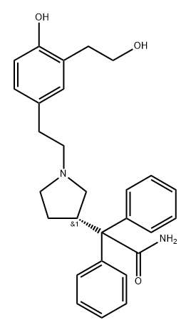 2-(1-(4-Hydroxy-3-(2-hydroxyethyl)phenethyl)pyrrolidin-3-yl)-2,2-diphenylacetamide Structure