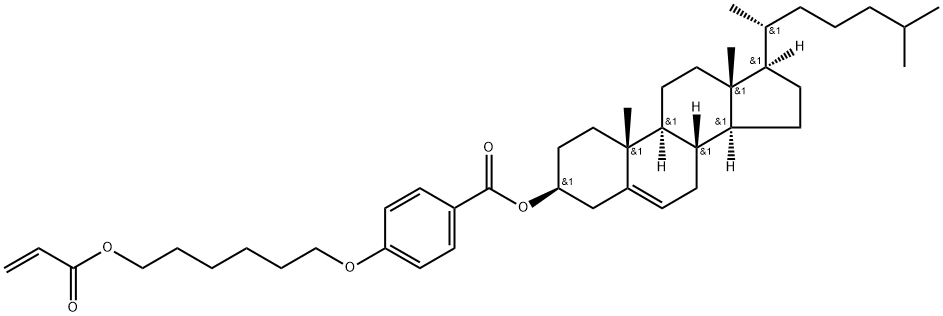 Cholest-5-en-3-ol (3β)-, 3-[4-[[6-[(1-oxo-2-propen-1-yl)oxy]hexyl]oxy]benzoate] Structure