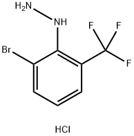 1-(2-Bromo-6-(trifluoromethyl)phenyl)hydrazine hydrochloride 구조식 이미지