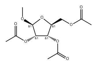 β-L-Ribofuranoside, methyl, 2,3,5-triacetate Structure