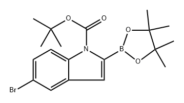 tert-butyl5-bromo-2-(4,4,5,5-tetramethyl-1,3,2-dioxaborolan-2-yl)-1H-indole-1-carboxylate Structure