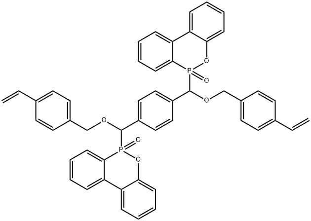 6H-Dibenz[c,e][1,2]oxaphosphorin, 6,6′-[1,4-phenylenebis[[(4-ethenylphenyl)methoxy]methylene]]bis-6,6′-dioxide Structure