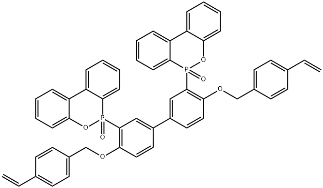 6H-Dibenz[c,e][1,2]oxaphosphorin, 6,6′-[4,4′-bis[(4-ethenylphenyl)methoxy][1,1′-biphenyl]-3,3′-diyl]bis-, 6,6′-dioxide Structure