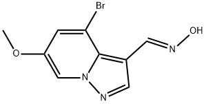 Pyrazolo[1,5-a]pyridine-3-carboxaldehyde, 4-bromo-6-methoxy-, oxime, [C(E)]- Structure