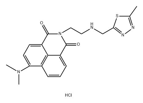 1H-Benz[de]isoquinoline-1,3(2H)-dione, 6-(dimethylamino)-2-[2-[[(5-methyl-1,3,4-thiadiazol-2-yl)methyl]amino]ethyl]-, hydrochloride (1:1) Structure