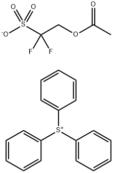 Sulfonium, triphenyl-, 2-(acetyloxy)-1,1-difluoroethanesulfonate (1:1) Structure