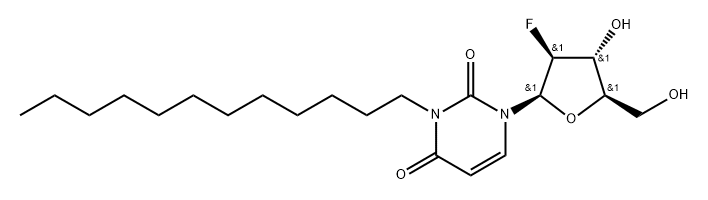 2'-Deoxy-2'-fluoro-N3-(n-dodecyl)-beta-D-arabinouridine 구조식 이미지