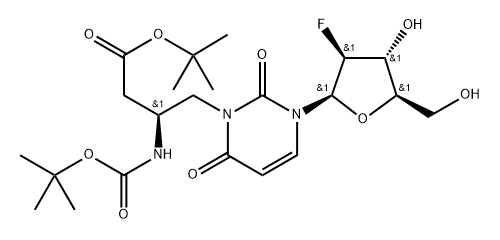 2'-Deoxy-2'-fluoro- N3-(2S)-[2-(tert-butoxy-carbonyl)aMino-3-carbonyl]propyl-beta-D-arabinouridine Structure