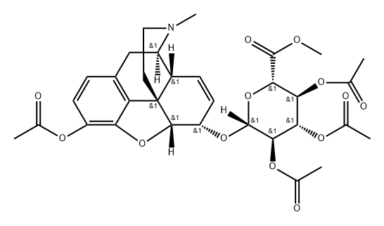 Morphine 3-Acetate 6-β-D-Glucuronide 2,3,4-Triacetate Methyl Ester Structure