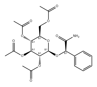 (αR)-α-[(2,3,4,6-Tetra-O-acetyl-β-D-glucopyranosyl)oxy]benzeneacetamide Structure