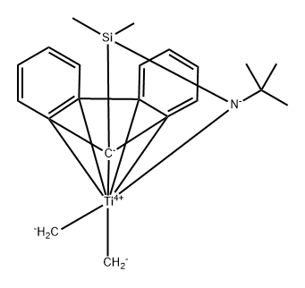 Titanium, [N-(1,1-dimethylethyl)-1-[(4a,4b,8a,9,9a-η)-9H-fluoren-9-yl]-1,1-dimethylsilanaminato(2-)-κN]dimethyl- Structure