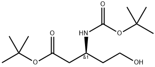 tert-Butyl (S)-3-((tert-butoxycarbonyl)amino)-5-hydroxypentanoate Structure