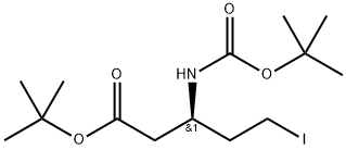 tert-Butyl (R)-3-((tert-butoxycarbonyl)amino)-5-iodopentanoate Structure