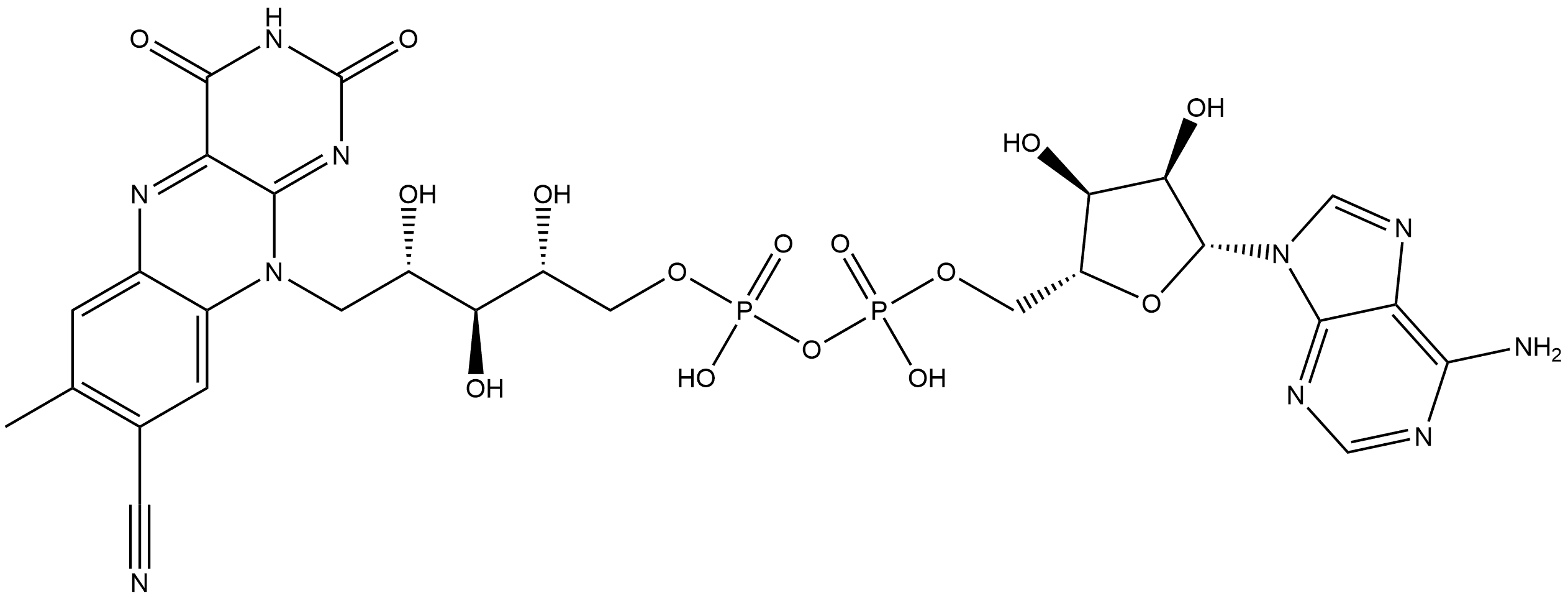 Riboflavin 5'-(trihydrogen diphosphate), 8-cyano-8-demethyl-, P'→5'-ester with adenosine Structure