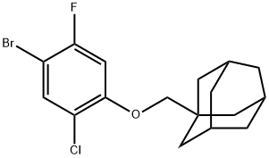 1-((4-bromo-2-chloro-5-fluorophenoxy)methyl)adamantane 구조식 이미지
