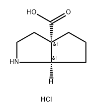 rac-(3aR,6aS)-octahydrocyclopenta[b]pyrrole-3a-carboxylic acid hydrochloride, cis Structure