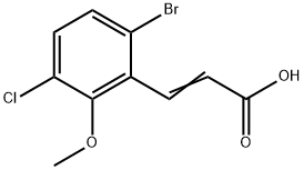 3-(6-Bromo-3-chloro-2-methoxyphenyl)-2-propenoic acid Structure