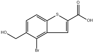 4-Bromo-5-hydroxymethyl-benzo[b]thiophene-2-carboxylic acid 구조식 이미지