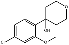 4-(4-chloro-2-methoxyphenyl)tetrahydro-2H-pyran-4-ol 구조식 이미지