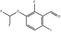 3-(difluoromethoxy)-2-fluoro-6-iodobenzaldehyde Structure