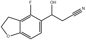 4-Fluoro-2,3-dihydro-β-hydroxy-5-benzofuranpropanenitrile Structure