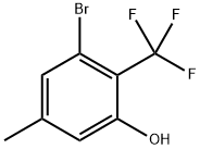 3-bromo-5-methyl-2-(trifluoromethyl)phenol Structure