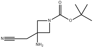 tert-Butyl 3-amino-3-(cyanomethyl)azetidine-1-carboxylate 구조식 이미지