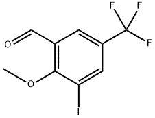 3-Iodo-2-methoxy-5-(trifluoromethyl)benzaldehyde Structure