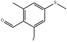 2-fluoro-6-methyl-4-(methylthio)benzaldehyde Structure