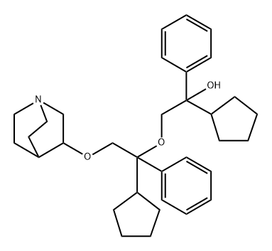 Benzenemethanol, α-[[2-(1-azabicyclo[2.2.2]oct-3-yloxy)-1-cyclopentyl-1-phenylethoxy]methyl]-α-cyclopentyl- 구조식 이미지