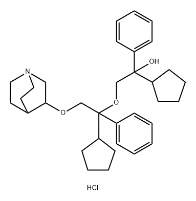 α-[[2-(1-Azabicyclo[2.2.2]oct-3-yloxy)-1-cyclopentyl-1-phenylethoxy]methyl]-α-cyclopentyl-benzenemethanol hydrochloride Structure