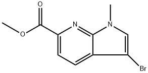 3-Bromo-1-methyl-1H-pyrrolo[2,3-b]pyridine-6-carboxylic acid methyl ester Structure