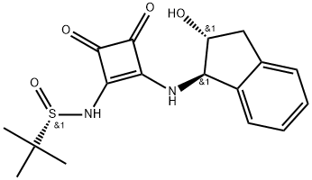 2-Propanesulfinamide, N-[2-[[(1R,2R)-2,3-dihydro-2-hydroxy-1H-inden-1-yl]amino]-3,4-dioxo-1-cyclobuten-1-yl]-2-methyl-, [S(S)]- 구조식 이미지